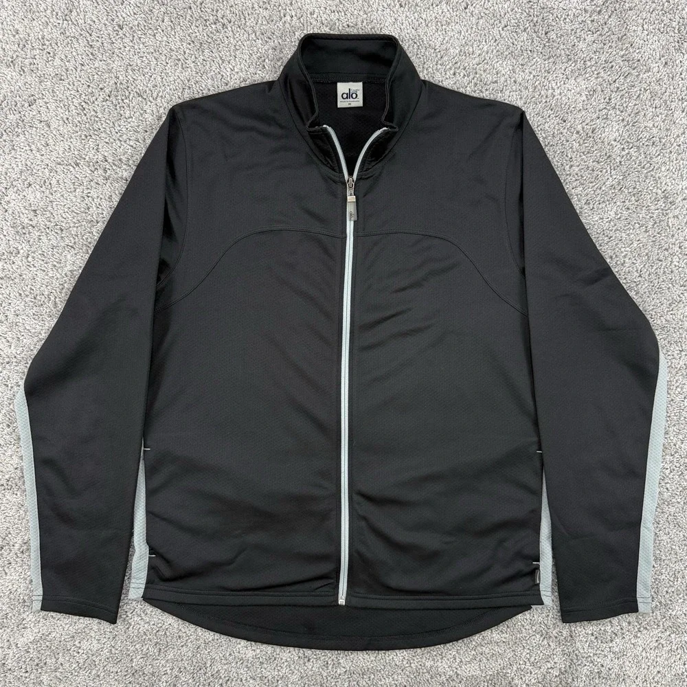 Alo Yoga Jacket Men's M Black Cool Fit Full Zip Athletic Performance Workout